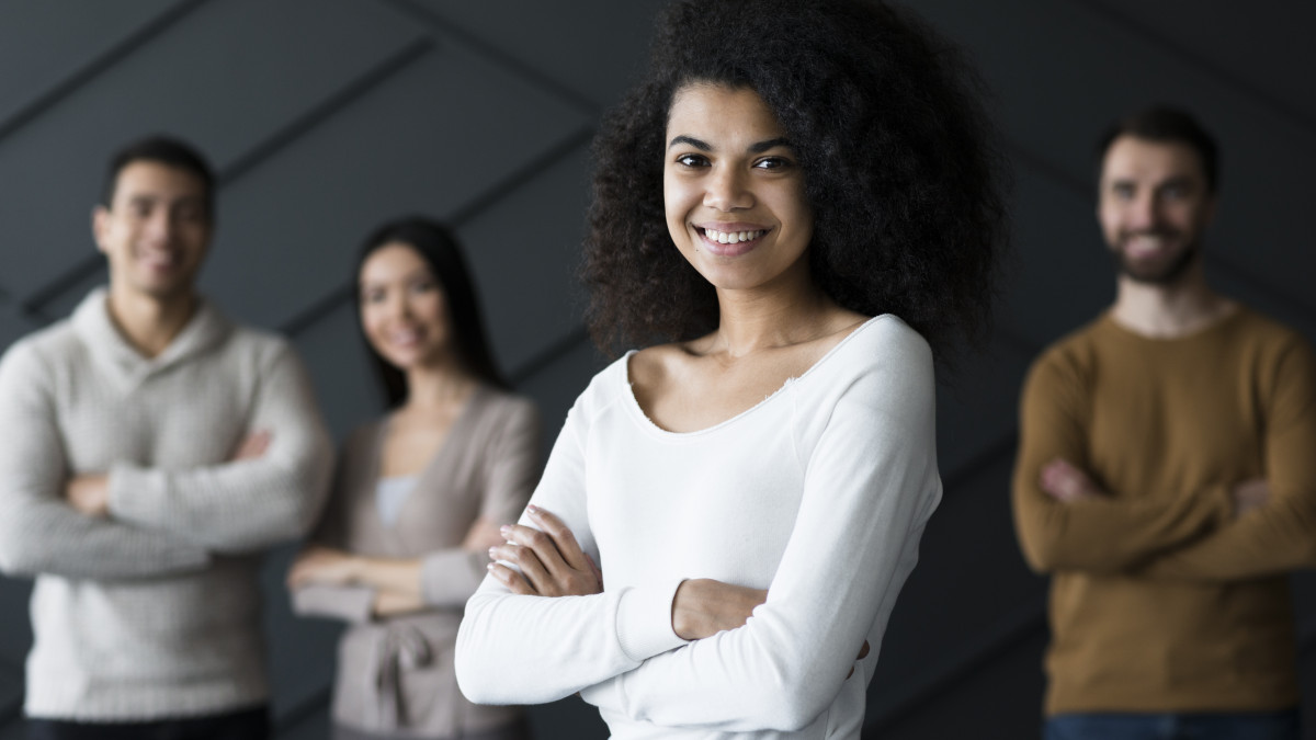 équipe représentant le concept de leadership